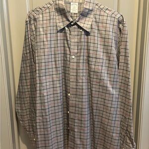 Brooks Brothers Checkered Shirt - Grey, Blue and Red